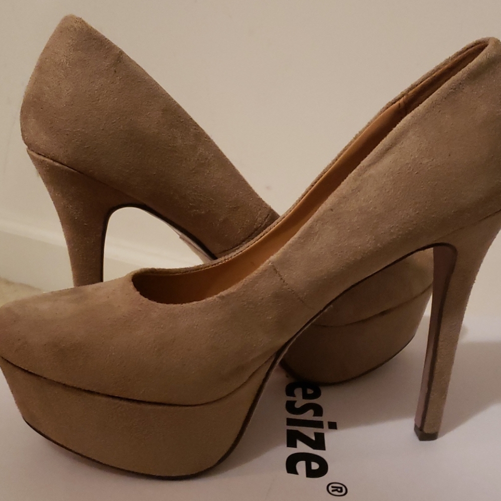 Faux Suede 5.5 inch platform heels